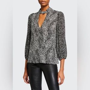 Alice + Olivia Willa Cutout Blouson Sleeve Top Large